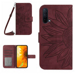 Skin Feel Custodia per cellulare in pelle con motivo a fiori di sole con cordino, For OnePlus Nord CE 2 5G, For OnePlus Nord CE 2 Lite/Realme 9 Pro 5G