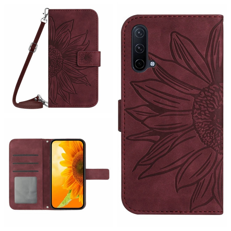 Skin Feel Custodia per cellulare in pelle con motivo a fiori di sole con cordino, For OnePlus Nord CE 2 5G, For OnePlus Nord CE 2 Lite/Realme 9 Pro 5G