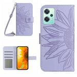 Skin Feel Custodia per cellulare in pelle con motivo a fiori di sole con cordino, For OnePlus Nord CE 2 5G, For OnePlus Nord CE 2 Lite/Realme 9 Pro 5G