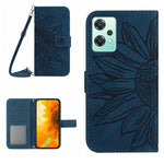 Skin Feel Custodia per cellulare in pelle con motivo a fiori di sole con cordino, For OnePlus Nord CE 2 5G, For OnePlus Nord CE 2 Lite/Realme 9 Pro 5G