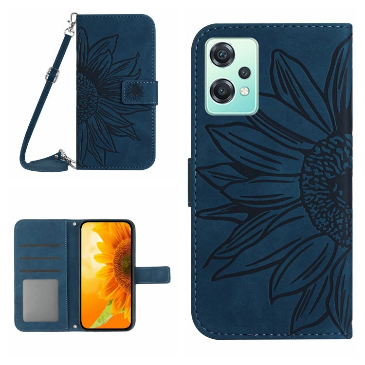 Skin Feel Custodia per cellulare in pelle con motivo a fiori di sole con cordino, For OnePlus Nord CE 2 5G, For OnePlus Nord CE 2 Lite/Realme 9 Pro 5G