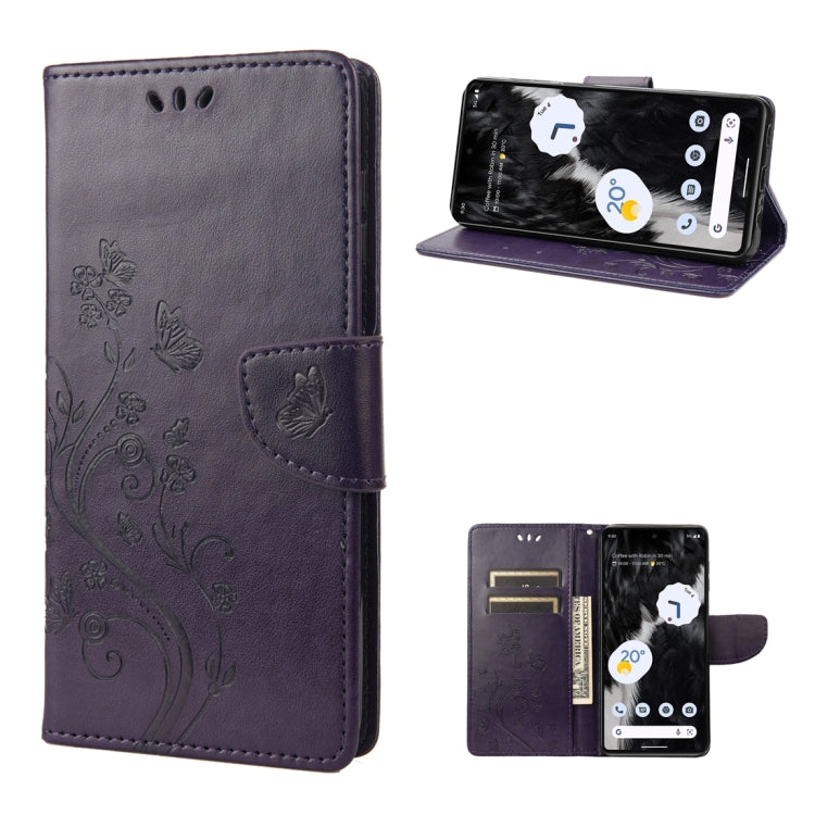Custodia per cellulare in pelle con motivo floreale a farfalla, For Google Pixel 7 Pro 5G