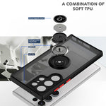 Q Shadow I Ring Holder PC e custodia per telefono ibrida in TPU, For Samsung Galaxy S23 Ultra 5G