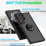 Q Shadow I Ring Holder PC e custodia per telefono ibrida in TPU, For Samsung Galaxy S23 Ultra 5G