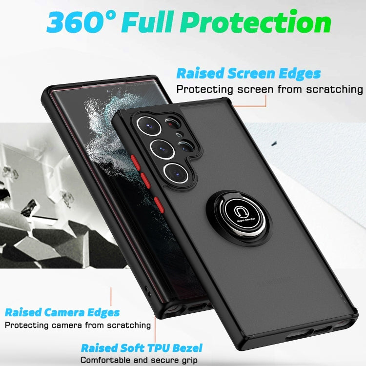 Q Shadow I Ring Holder PC e custodia per telefono ibrida in TPU, For Samsung Galaxy S23 Ultra 5G