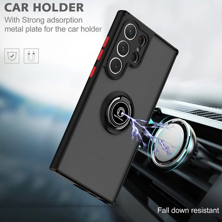 Q Shadow I Ring Holder PC e custodia per telefono ibrida in TPU, For Samsung Galaxy S23 Ultra 5G