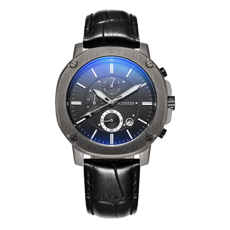 Orologio da uomo d'affari multifunzionale Ochstin 5039C Luminoso orologio al quarzo in pelle impermeabile