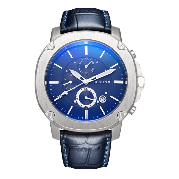 Orologio da uomo d'affari multifunzionale Ochstin 5039C Luminoso orologio al quarzo in pelle impermeabile