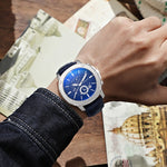 Orologio da uomo d'affari multifunzionale Ochstin 5039C Luminoso orologio al quarzo in pelle impermeabile