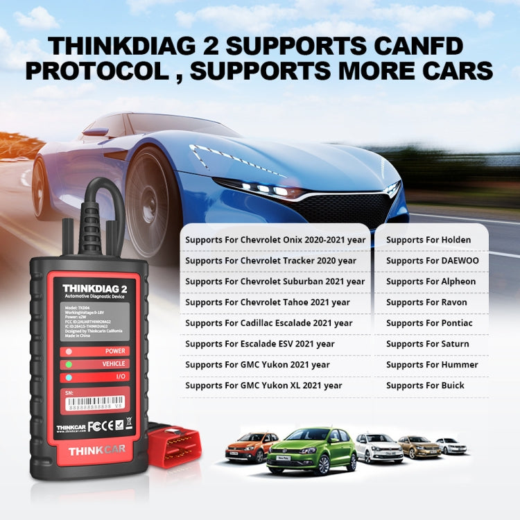 THINKCAR ThinkDiag 2 SP164-V Scanner OBD2 per diagnosi completa del sistema auto, ThinkDiag 2 SP164-V