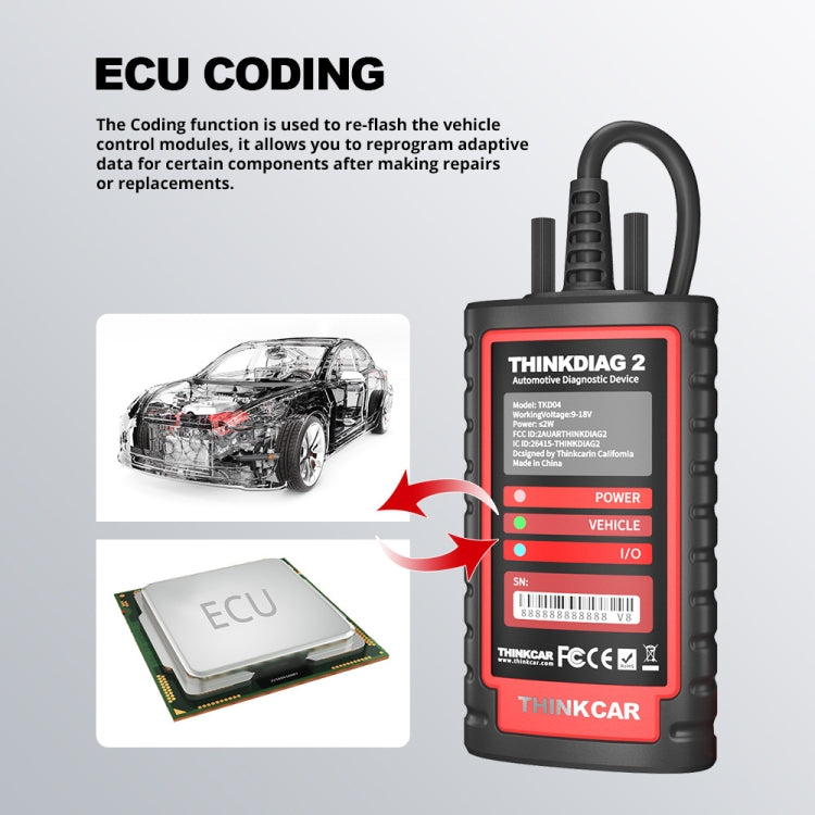 THINKCAR ThinkDiag 2 SP164-V Scanner OBD2 per diagnosi completa del sistema auto, ThinkDiag 2 SP164-V