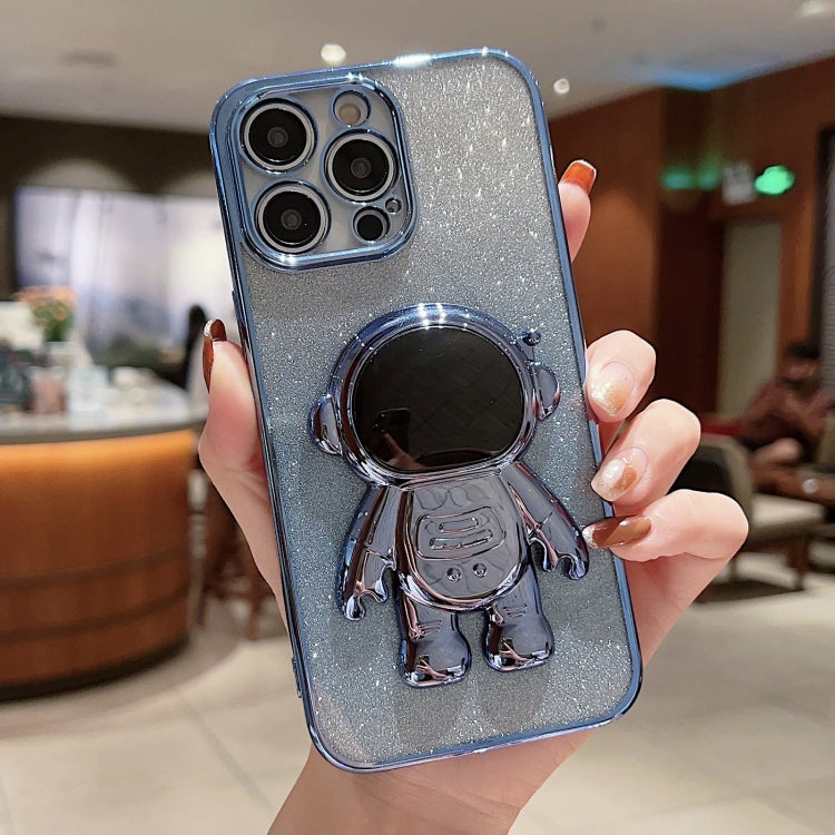 Custodia per cellulare in polvere glitter sfumata porta astronauta, For iPhone 14, For iPhone 14 Plus, For iPhone 14 Pro
