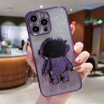 Custodia per cellulare in polvere glitter sfumata porta astronauta, For iPhone 14, For iPhone 14 Plus, For iPhone 14 Pro