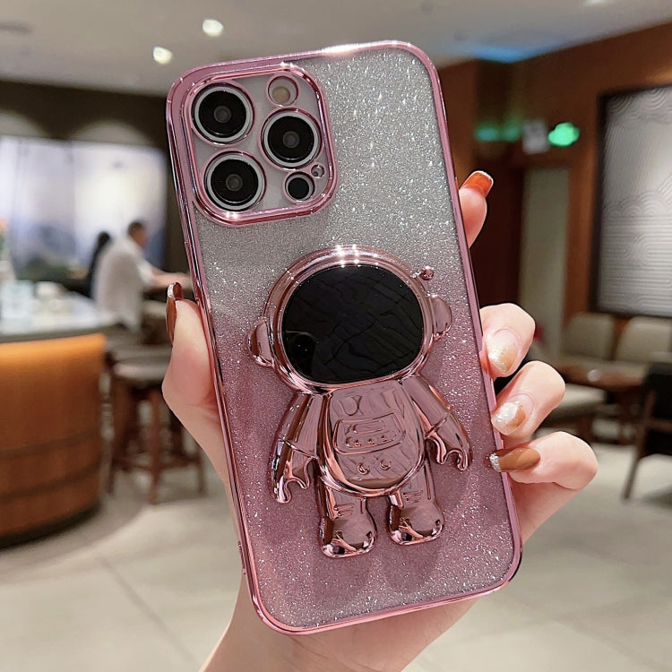 Custodia per cellulare in polvere glitter sfumata porta astronauta, For iPhone 14, For iPhone 14 Plus, For iPhone 14 Pro