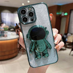 Custodia per cellulare in polvere glitter sfumata porta astronauta, For iPhone 14, For iPhone 14 Plus, For iPhone 14 Pro