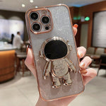 Custodia per cellulare in polvere glitter sfumata porta astronauta, For iPhone 14 Pro Max, For iPhone 13, For iPhone 13 Pro