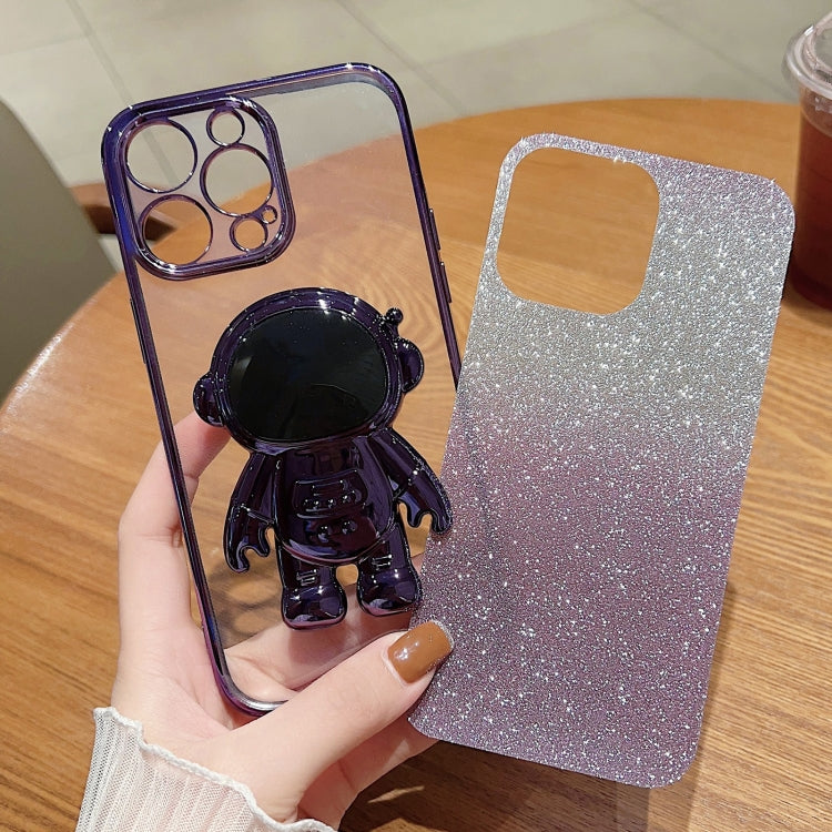 Custodia per cellulare in polvere glitter sfumata porta astronauta, For iPhone 14 Pro Max, For iPhone 13, For iPhone 13 Pro