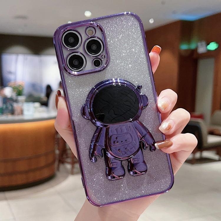 Custodia per cellulare in polvere glitter sfumata porta astronauta, For iPhone 12 Pro Max, For iPhone 11, For iPhone 11 Pro