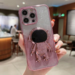Custodia per cellulare in polvere glitter sfumata porta astronauta, For iPhone 12 Pro Max, For iPhone 11, For iPhone 11 Pro