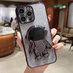Custodia per cellulare in polvere glitter sfumata porta astronauta, For iPhone 12 Pro Max, For iPhone 11, For iPhone 11 Pro