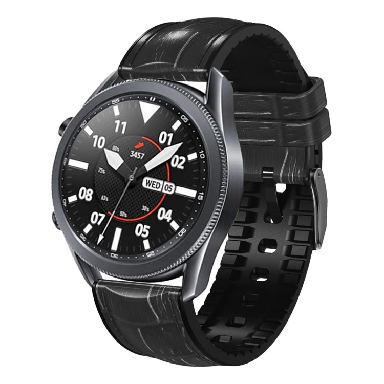 Cinturino per orologio in pelle di silicone con struttura in bambù, For Huawei GT 3 Pro 46mm