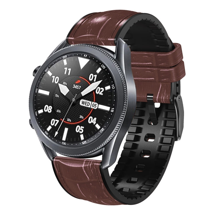 Cinturino per orologio in pelle di silicone con struttura in bambù, For Huawei GT 3 Pro 46mm