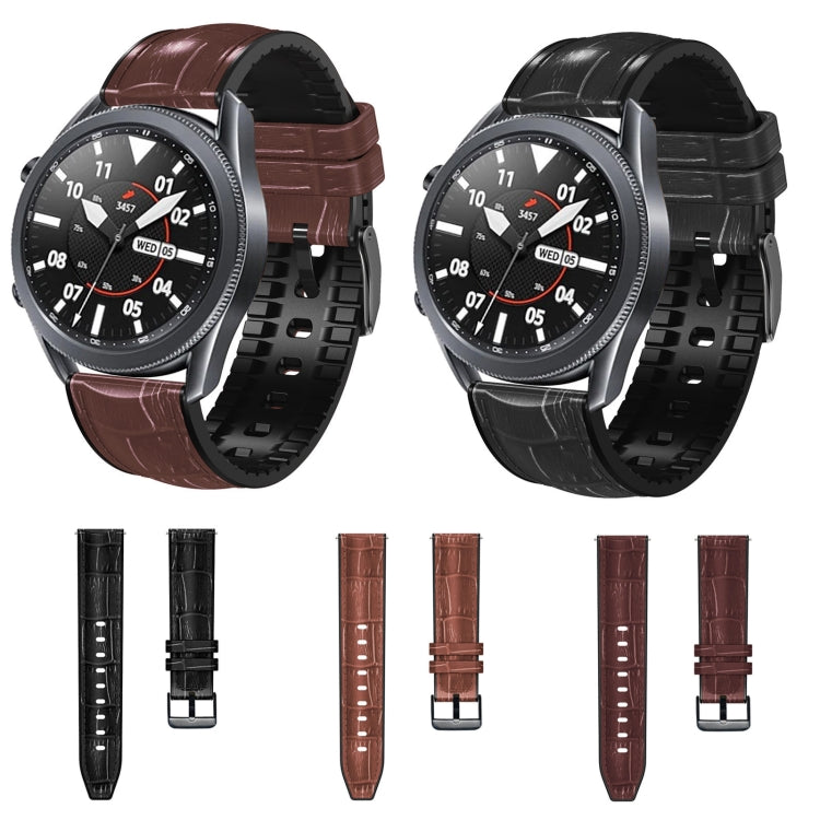 Cinturino per orologio in pelle di silicone con struttura in bambù, For Huawei GT 3 Pro 46mm