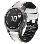 Cinturino in pelle siliconata con cuciture tricolori, For Garmin Fenix 7, For Garmin Fenix 7X