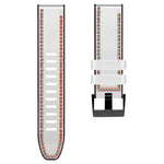 Cinturino in pelle siliconata con cuciture tricolori, For Garmin Fenix 7, For Garmin Fenix 7X
