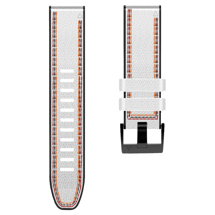 Cinturino in pelle siliconata con cuciture tricolori, For Garmin Fenix 7, For Garmin Fenix 7X