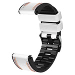 Cinturino in pelle siliconata con cuciture tricolori, For Garmin Fenix 7, For Garmin Fenix 7X
