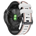 Cinturino in pelle siliconata con cuciture tricolori, For Garmin Fenix 7, For Garmin Fenix 7X