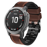 Cinturino in pelle siliconata con cuciture tricolori, For Garmin Fenix 7, For Garmin Fenix 7X