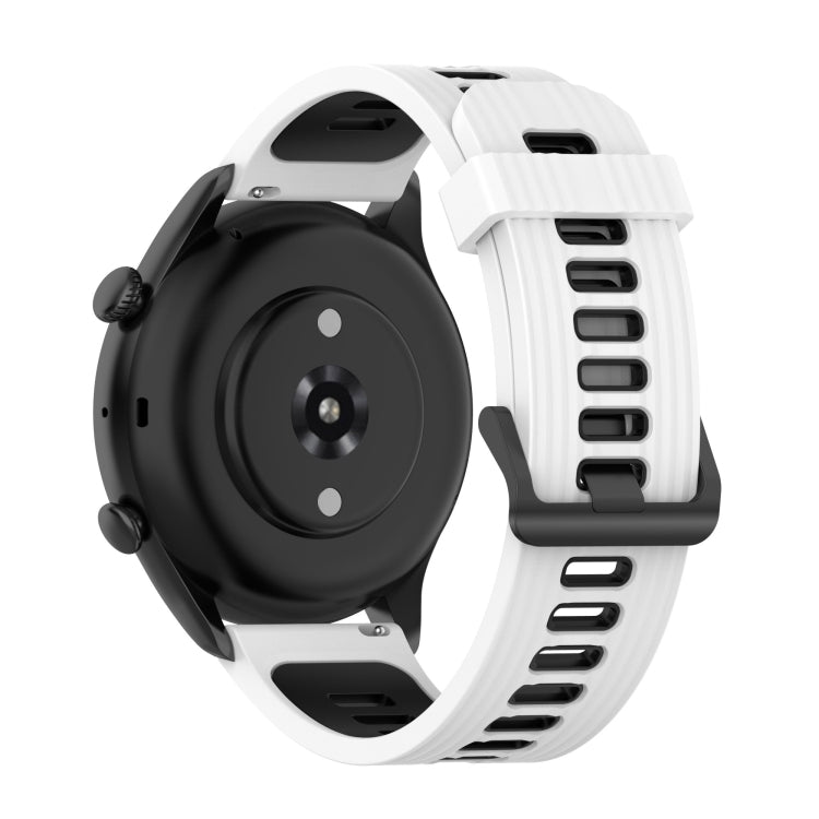 Cinturino con fibbia in acciaio inossidabile in silicone bicolore a strisce da 22 mm, For Amazfit GTR 4 / GTS 4 / GTR 3