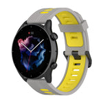 Cinturino con fibbia in acciaio inossidabile in silicone bicolore a strisce da 22 mm, For Amazfit GTR 4 / GTS 4 / GTR 3