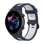 Cinturino con fibbia in acciaio inossidabile in silicone bicolore a strisce da 22 mm, For Amazfit GTR 4 / GTS 4 / GTR 3
