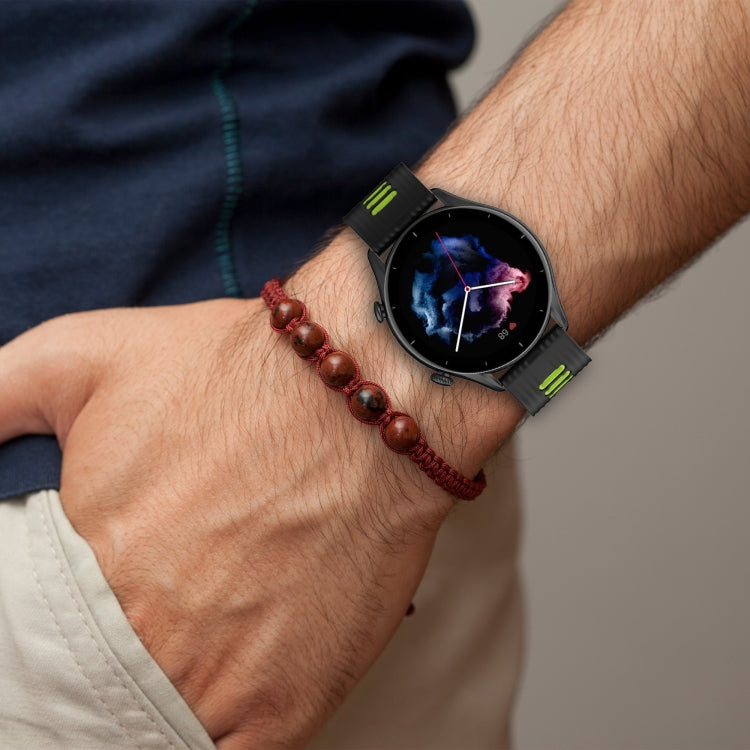 Cinturino con fibbia in acciaio inossidabile in silicone bicolore a strisce da 22 mm, For Amazfit GTR 4 / GTS 4 / GTR 3