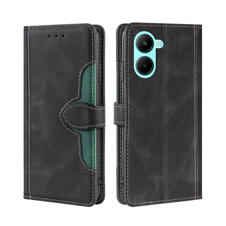 Custodia per telefono in pelle con fibbia magnetica Skin Feel, For Motorola Moto E32 India/E22s 4G Global, For OPPO A17, For OPPO K10x 5G, For Realme C33 4G, For vivo V25 5G/V25e 5G, For vivo Y16 4G/Y02s 4G