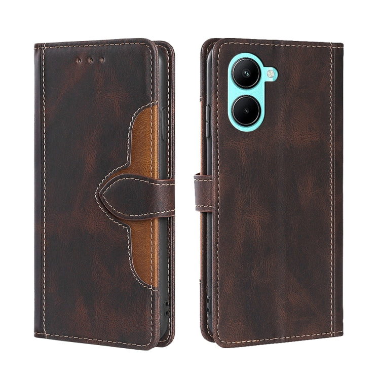 Custodia per telefono in pelle con fibbia magnetica Skin Feel, For Motorola Moto E32 India/E22s 4G Global, For OPPO A17, For OPPO K10x 5G, For Realme C33 4G, For vivo V25 5G/V25e 5G, For vivo Y16 4G/Y02s 4G