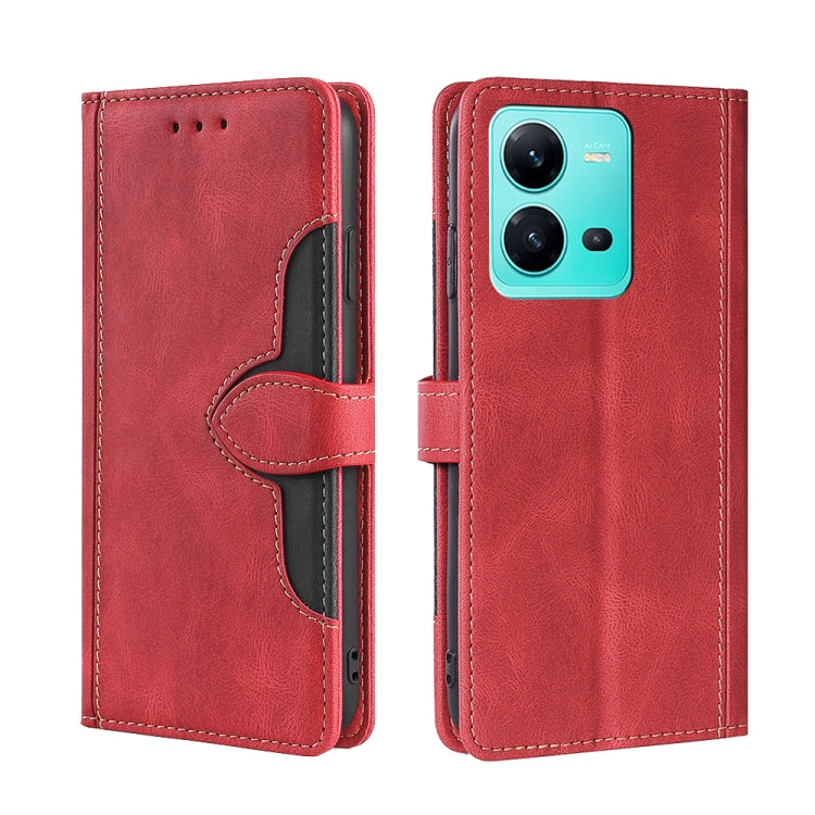 Custodia per telefono in pelle con fibbia magnetica Skin Feel, For Motorola Moto E32 India/E22s 4G Global, For OPPO A17, For OPPO K10x 5G, For Realme C33 4G, For vivo V25 5G/V25e 5G, For vivo Y16 4G/Y02s 4G