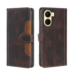 Custodia per telefono in pelle con fibbia magnetica Skin Feel, For Motorola Moto E32 India/E22s 4G Global, For OPPO A17, For OPPO K10x 5G, For Realme C33 4G, For vivo V25 5G/V25e 5G, For vivo Y16 4G/Y02s 4G