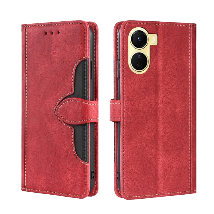 Custodia per telefono in pelle con fibbia magnetica Skin Feel, For Motorola Moto E32 India/E22s 4G Global, For OPPO A17, For OPPO K10x 5G, For Realme C33 4G, For vivo V25 5G/V25e 5G, For vivo Y16 4G/Y02s 4G