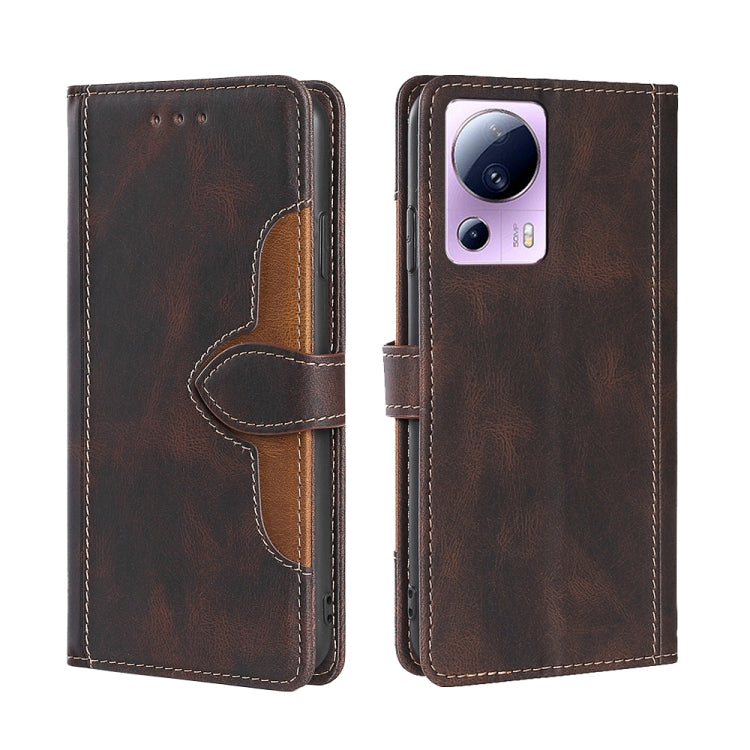 Custodia per telefono in pelle con fibbia magnetica Skin Feel, For vivo Y55 4G, For Samsung Galaxy A04s, For Sharp Aquos sense7 plus, For Xiaomi Civi 2 5G, For Xiaomi Poco M5 4G