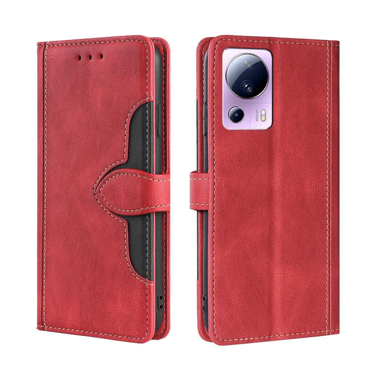 Custodia per telefono in pelle con fibbia magnetica Skin Feel, For vivo Y55 4G, For Samsung Galaxy A04s, For Sharp Aquos sense7 plus, For Xiaomi Civi 2 5G, For Xiaomi Poco M5 4G
