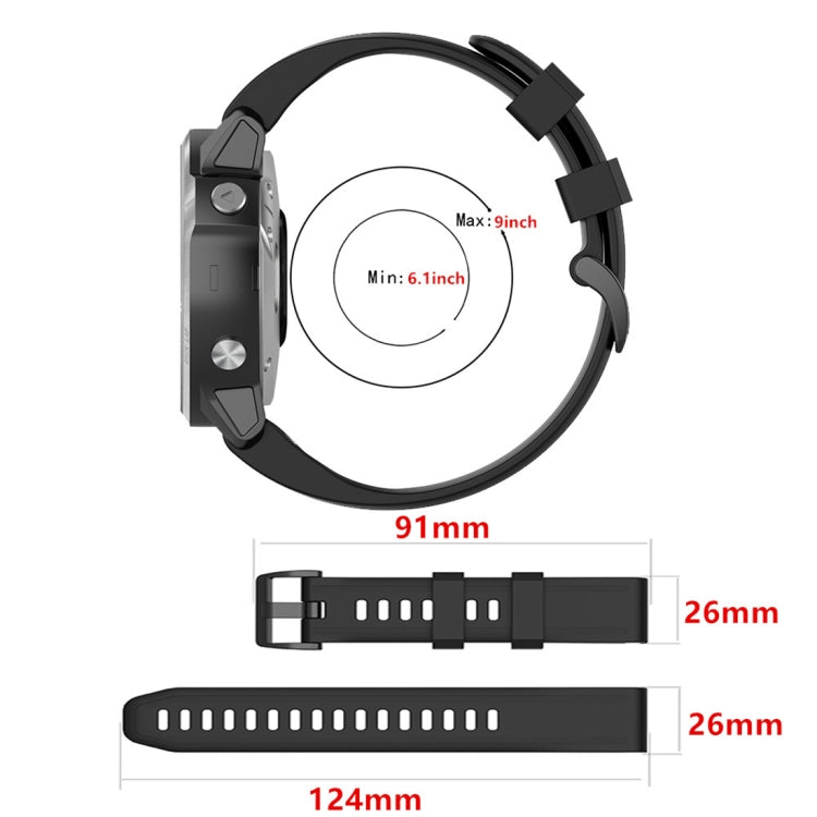Per cinturino da polso Garmin Fenix 6X 26mm a sgancio rapido con cinturino da polso ufficiale, with Plastic Button, with Metal Button