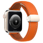 Cinturino per orologio in vera pelle con fibbia pieghevole, For Apple Watch Ultra 49mm / Series 8&7 45mm / SE 2&6&SE&5&4 44mm / 3&2&1 42mm, For Apple Watch Series 8&7 41mm / SE 2&6&SE&5&4 40mm / 3&2&1 38mm