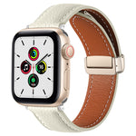 Cinturino per orologio in vera pelle con fibbia pieghevole, For Apple Watch Ultra 49mm / Series 8&7 45mm / SE 2&6&SE&5&4 44mm / 3&2&1 42mm, For Apple Watch Series 8&7 41mm / SE 2&6&SE&5&4 40mm / 3&2&1 38mm