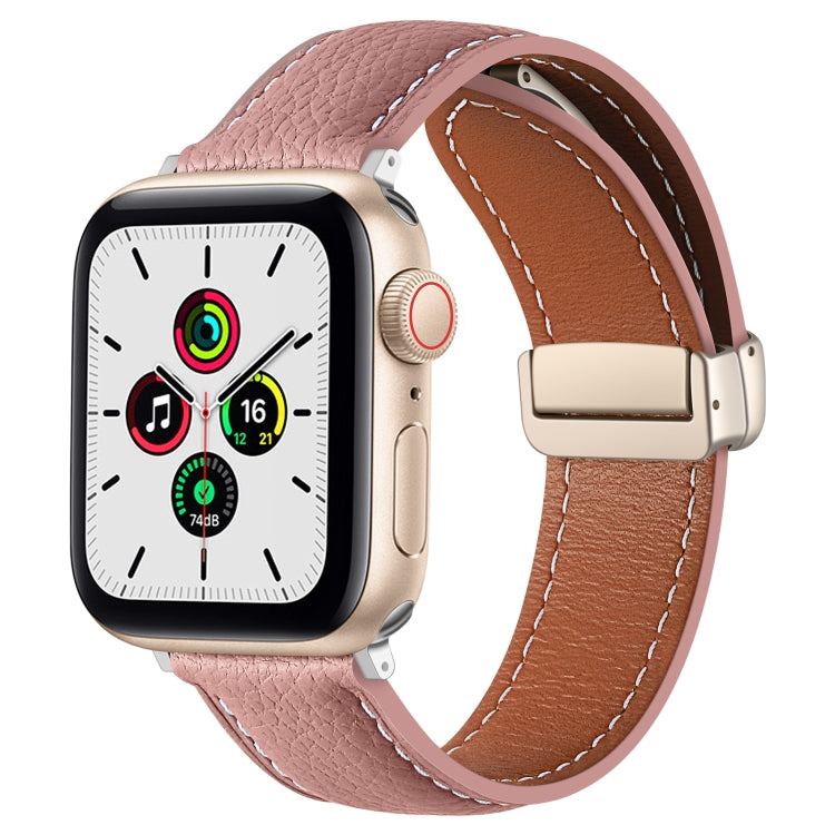 Cinturino per orologio in vera pelle con fibbia pieghevole, For Apple Watch Ultra 49mm / Series 8&7 45mm / SE 2&6&SE&5&4 44mm / 3&2&1 42mm, For Apple Watch Series 8&7 41mm / SE 2&6&SE&5&4 40mm / 3&2&1 38mm