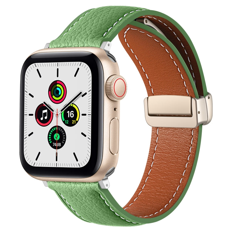 Cinturino per orologio in vera pelle con fibbia pieghevole, For Apple Watch Ultra 49mm / Series 8&7 45mm / SE 2&6&SE&5&4 44mm / 3&2&1 42mm, For Apple Watch Series 8&7 41mm / SE 2&6&SE&5&4 40mm / 3&2&1 38mm