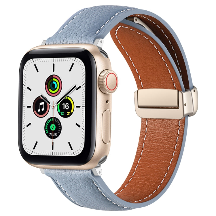 Cinturino per orologio in vera pelle con fibbia pieghevole, For Apple Watch Ultra 49mm / Series 8&7 45mm / SE 2&6&SE&5&4 44mm / 3&2&1 42mm, For Apple Watch Series 8&7 41mm / SE 2&6&SE&5&4 40mm / 3&2&1 38mm